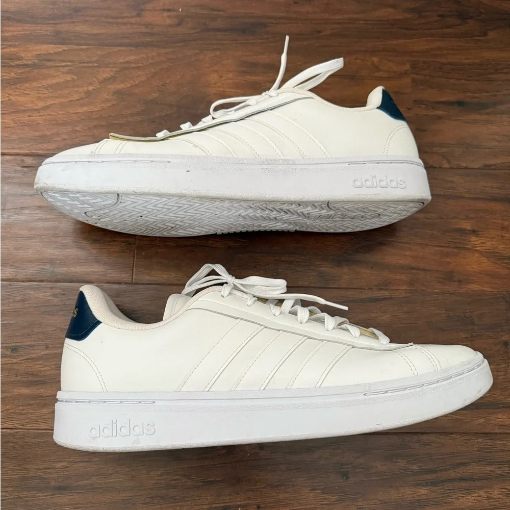 Adidas Men's Grand Court Alpha Trainers White and Navy Sneakers-Size 13